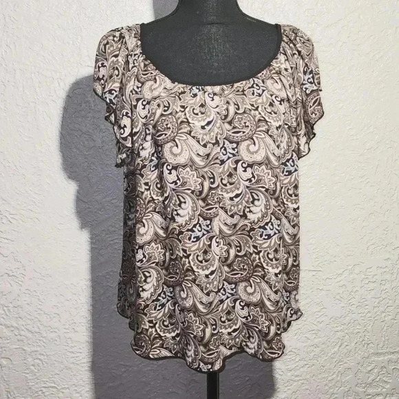 Philosophy brown print top - Picture 1 of 8